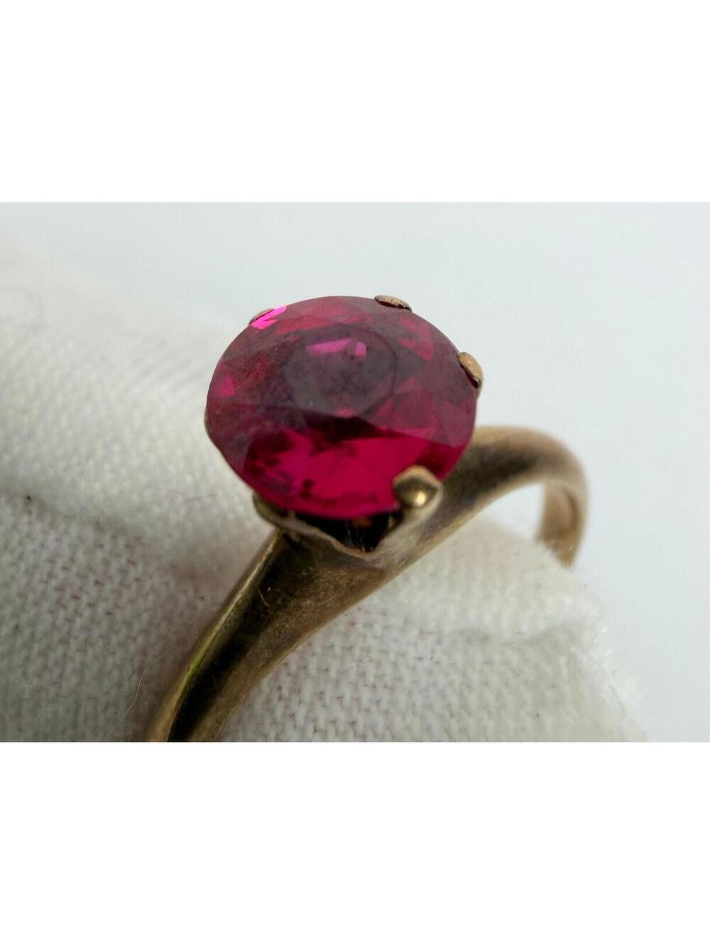 Vintage Pink Sapphire and Solid Gold Ring Women’s Size 6.5 - Picture 7 of 16